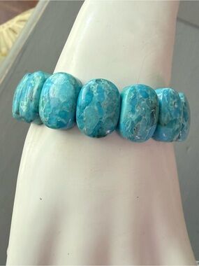 Turquoise Beaded Stretch Bracelet NEW
